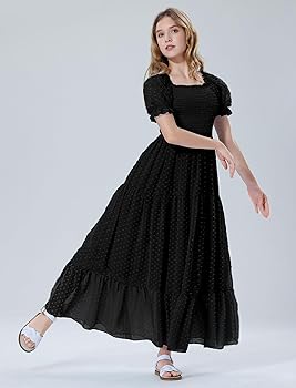 Amazon.com: Mebius Girls Maxi Long Dress Flowy Dresses A-line